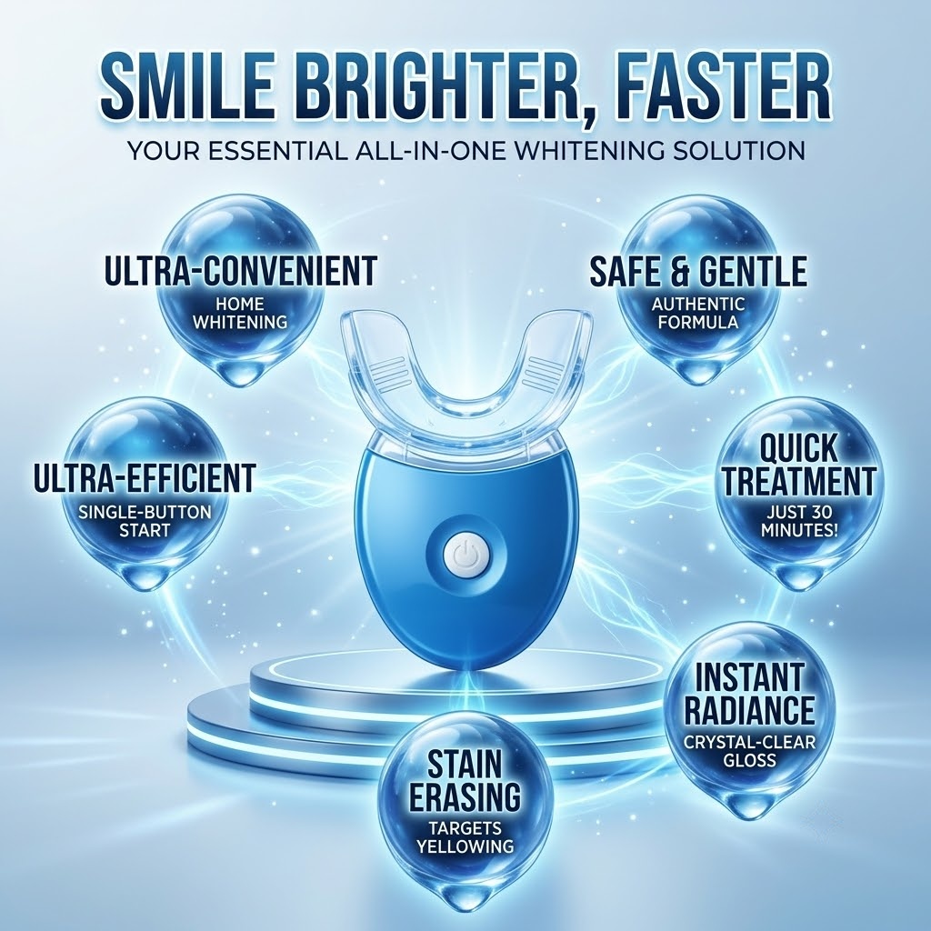 Wireless Cold LED Blue Light T - Teeth Whitening Kit At Home ulasan dan harga