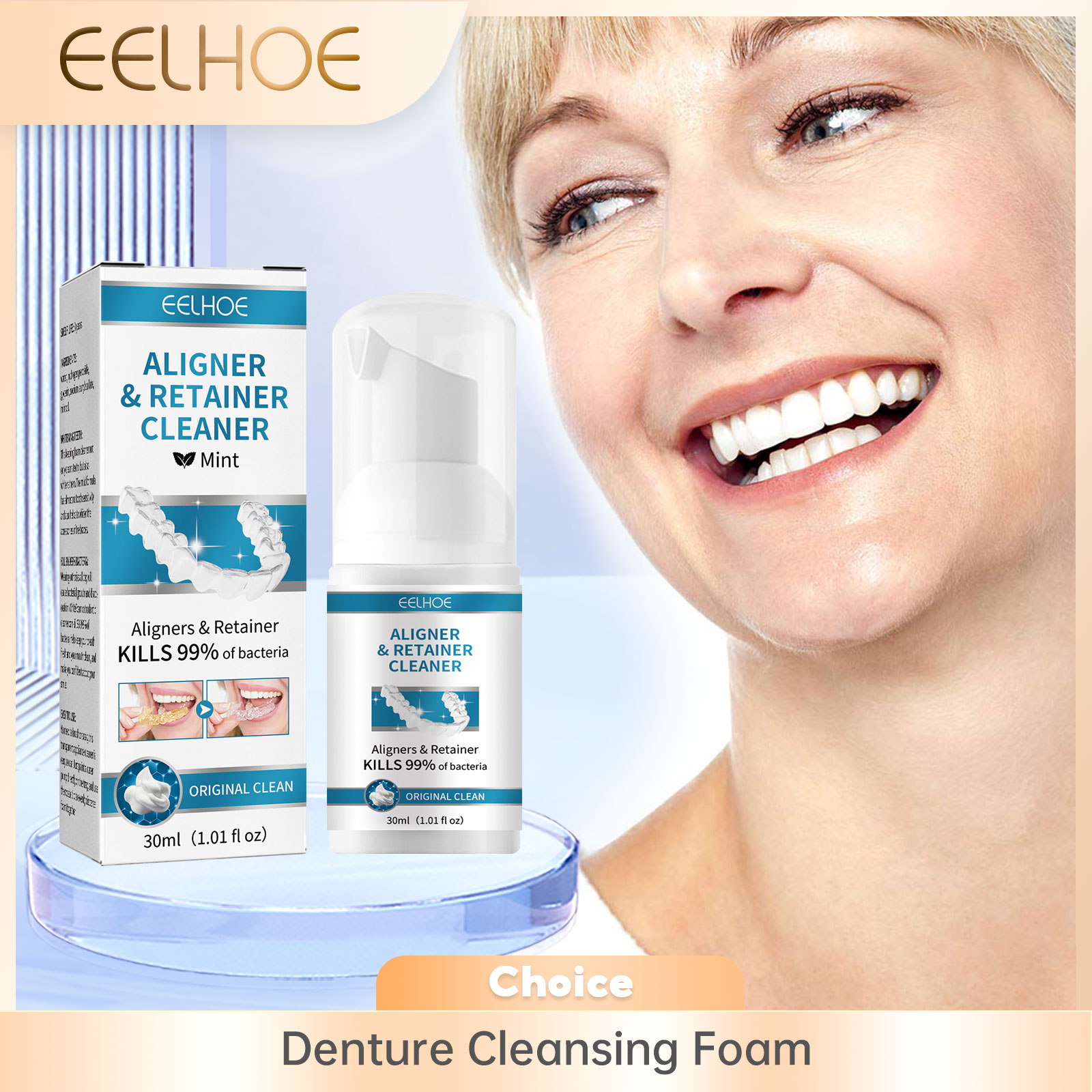 Aligner Denture Cleaner Foam D - Teeth Whitening Retainer ulasan dan harga
