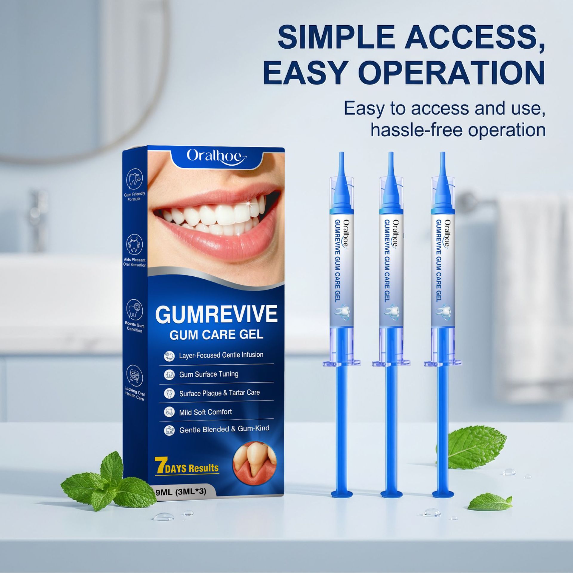 Oral Care Gel 3Pcs Gum Cleanin - Teeth Whitening Kit At Home ulasan dan harga