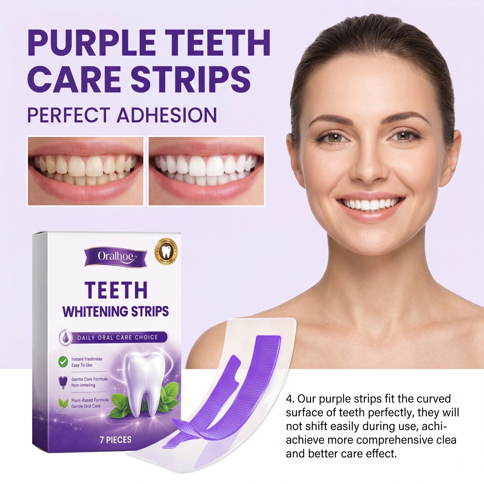 Purple Teeth Whitening Strips  - Teeth Whitening Retainer ulasan dan harga